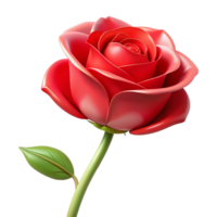 alluring whimsical futuristic Photorealistic, isolated cutout of a single, wilting, red rose with Transparent Background flawless png