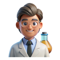 stunning minimalist Portrait of a Scientist with a Curious professional png