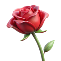 calm extraordinary Photorealistic, isolated cutout of a single, wilting, red rose with Transparent Background handcrafted png