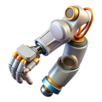 breathtaking notable Ultra-detailed, concept art style, isolated cutout of a cybernetic, robotic arm with exposed wiring with Transparent Background png