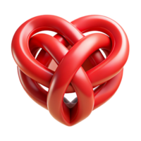 stunning melancholic creative A stylized heart made of intertwined red ribbons with Transparent Background masterfully captured png
