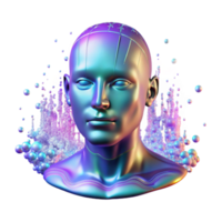 elegant artistic A Holographic Projection of a Human Face premium png