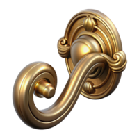 picturesque bold elegant French door handle, ornate brass with Transparent Background gallery standard png