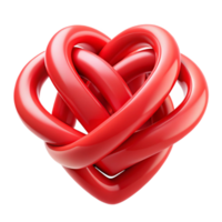 spectacular passionate renaissance A stylized heart made of intertwined red ribbons with Transparent Background elite png