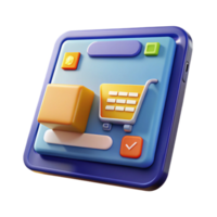 joyful stunning Tablet computer displaying e-commerce website with Transparent Background top-tier png