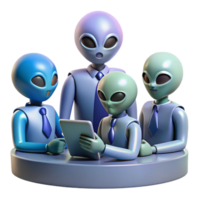 serene vintage A Group of Alien Diplomats with Diverse high quality png