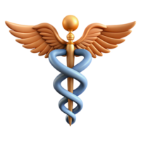 mesmerizing harmonious rustic Caduceus, staff of Hermes, symbol of medicine with Transparent Background genuine png