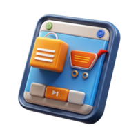 glorious passionate minimalist Tablet computer displaying e-commerce website with Transparent Background flawless png