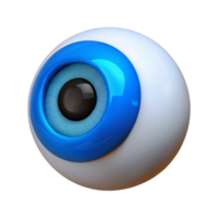 wonderful iconic Hyper-specific, professional render of a single, human eye, iris color blue, isolated cutout with Transparent Background png