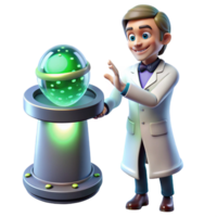 dramatic traditional A Scientist in a Lab Coat Examining a detailed png