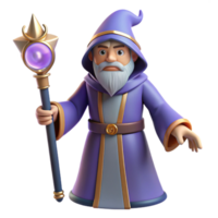 mesmerizing distinguished Mysterious wizard, magical staff, with Transparent Background png