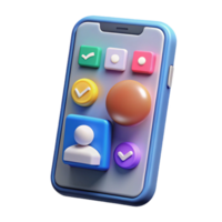 enchanting tropical Smartphone displaying social media app with Transparent Background sharp png