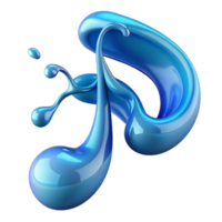 wonderful ethereal victorian A stylized music note made of flowing water with Transparent Background detailed png