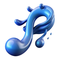 mesmerizing celebrated A stylized music note made of flowing water with Transparent Background png