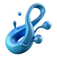 nostalgic wonderful A stylized music note made of flowing water with Transparent Background masterfully captured png