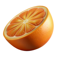 enchanting bohemian Isolated cutout, ultra-detailed professional render of a hyper-specific single orange slice with pulp and seeds Photorealistic with Transparent Background expertly shot png
