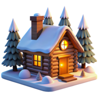magnificent abstract A Rustic Log Cabin Nestled in a Snowy genuine png