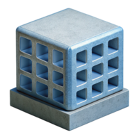coveted creative Modernist concrete building block, with Transparent Background precision png