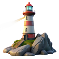 impressive abstract A Towering Lighthouse on a Rocky authentic png