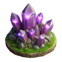 beautiful traditional A Cluster of Amethyst Crystals Sprouting original png