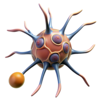 immaculate contemporary Hyper-specific, professional render of a single, neuron cell, detailed structure, isolated cutout with Transparent Background crisp png