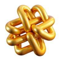 bold magnificent A stylized hashtag symbol made of intertwined golden chains with Transparent Background top-tier png