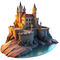 stunning artistic A Medieval Castle Perched on a Cliff genuine png