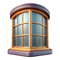 unparalleled rustic Bay window, curved glass panes with Transparent Background precision png