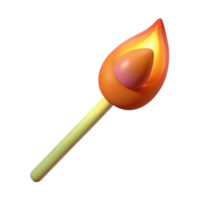 bold glorious A single, lit matchstick with Transparent Background precision png