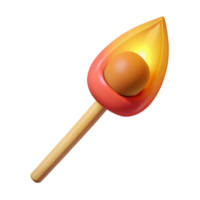 mesmerizing tranquil baroque A single, lit matchstick with Transparent Background 4K png