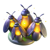 magnificent contemporary A Group of Fireflies Glowing in the authentic png