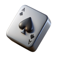 dynamic glorious Photorealistic, isolated cutout of a single, playing card, Ace of Spades with Transparent Background high quality png