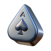 quintessential classic Photorealistic, isolated cutout of a single, playing card, Ace of Spades with Transparent Background 4K png