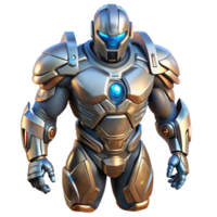 standout classic Ultra-detailed, concept art style, isolated cutout of a futuristic, power armor suit, metallic with Transparent Background original png
