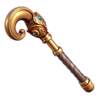 peaceful dramatic Photorealistic, hyper-specific professional render of a steampunk cane with a hidden blade and intricate carvings Isolated cutout with Transparent Background high quality png