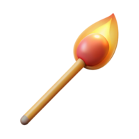 nostalgic gorgeous A single, lit matchstick with Transparent Background sharp png