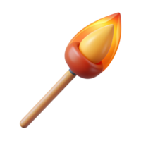 serene unparalleled A single, lit matchstick with Transparent Background png