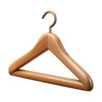 exceptional minimalist Hyper-specific professional render of a single blank wooden clothes hanger Isolated cutout with Transparent Background high quality png