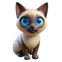 energetic mesmerizing Siamese cat, blue eyes, intense stare, with Transparent Background studio quality png