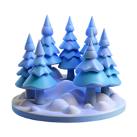 serene artistic A Snow Covered Pine Forest Soft Blue professional png