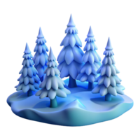 serene minimalist A Snow Covered Pine Forest Soft Blue high quality png