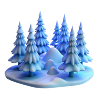 impressive vintage A Snow Covered Pine Forest Soft Blue genuine png