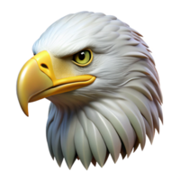 joyful hypnotic Bald eagle, head and shoulders, sharp talons with Transparent Background 8K png