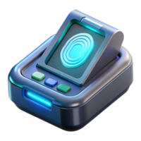 coveted tropical Hyper-specific, ultra-detailed isolated cutout of a futuristic, handheld scanner with biometric sensor with Transparent Background ultra HD png