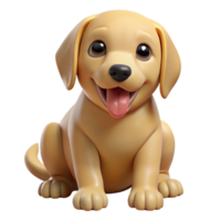 mysterious impressive Playful golden retriever puppy, sitting, tongue out with Transparent Background 4K png