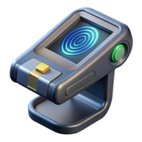 serene notable Hyper-specific, ultra-detailed isolated cutout of a futuristic, handheld scanner with biometric sensor with Transparent Background png