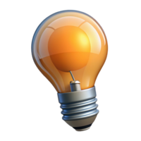 pristine energetic modern Photorealistic, isolated cutout of a single, lightbulb, filament glowing with Transparent Background Imagine it unlit, but rendered to appear lit luxury png