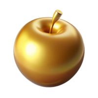 deslumbrante assinatura dourado maçã do discórdia, símbolo do contenda com transparente fundo png