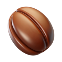 dramatic extraordinary Ultra-detailed, professional render of a hyper-specific, isolated cutout single coffee bean, roasted brown with Transparent Background crisp png