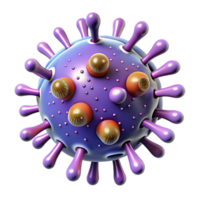 enchanting dynamic artistic Hyper-specific, professional render of a single, bacteria cell, microscopic detail, isolated cutout with Transparent Background handcrafted png
